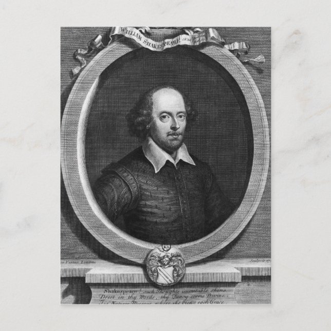 Carte Postale Portrait de William Shakespeare 1719 (Devant)