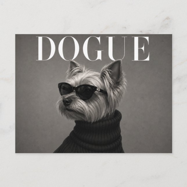 Carte Postale Portrait de Yorkie de Luxe (Devant)