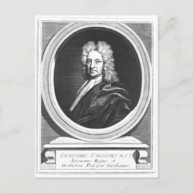 Carte Postale Portrait d'Edmond Halley (Devant)
