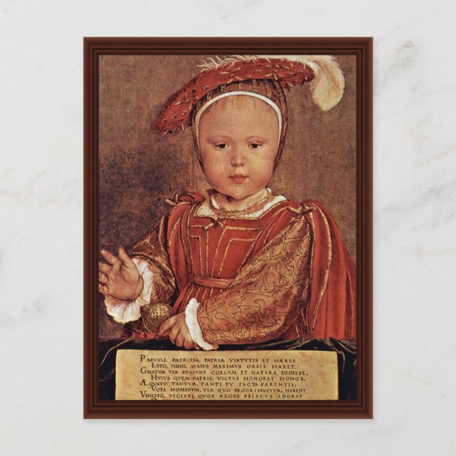 Carte Postale Portrait D'Edward Vi. Enfant (Devant)