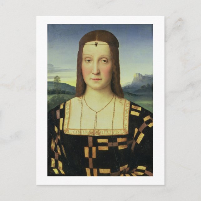 Carte Postale Portrait d'Elizabeth Gonzaga, c.1504 (oil on pane (Devant)