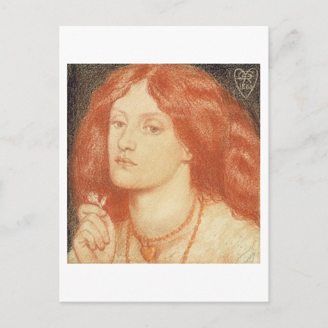 Carte Postale Portrait d'Elizabeth Siddal (1834-62), 1860 (crayo (Devant)