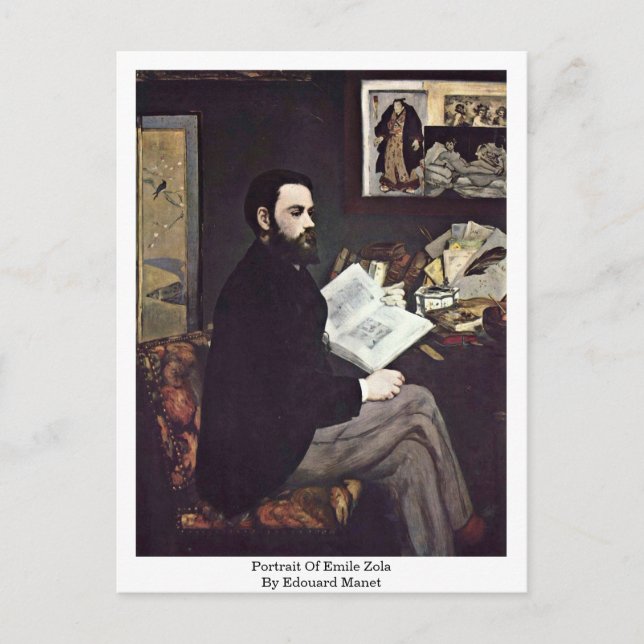 Carte Postale Portrait D'Emile Zola Par Edouard Manet (Devant)