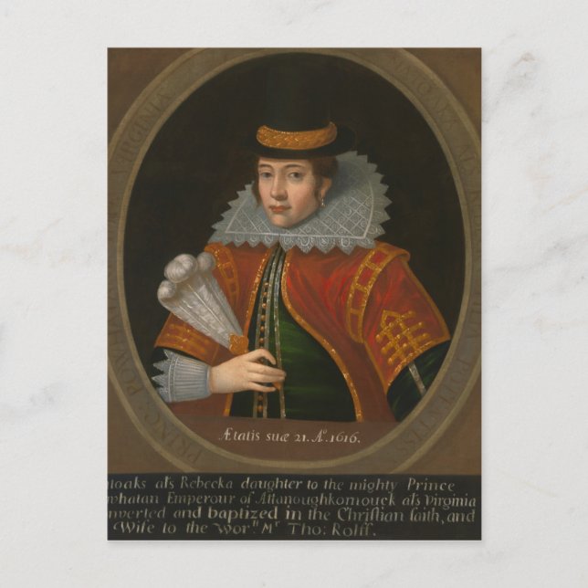 Carte Postale Portrait des véritables Pocahontas en Europe (Devant)