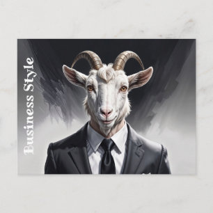 Carte Postale Portrait d'homme d'affaires en bouc anthropomorphe