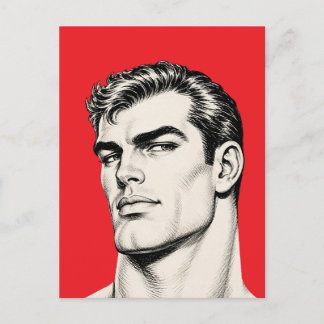 Carte Postale Portrait d'homme séduisant classique