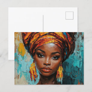 Carte Postale Portrait d'inspiration africaine