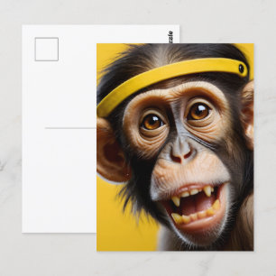 Carte Postale Portrait drôle de singe