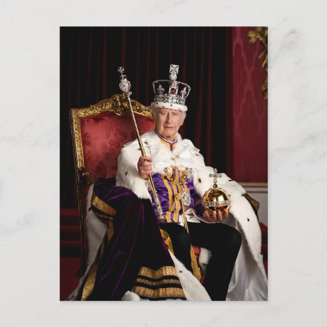Carte Postale Portrait du King Charles III Buckingham Palace (Devant)