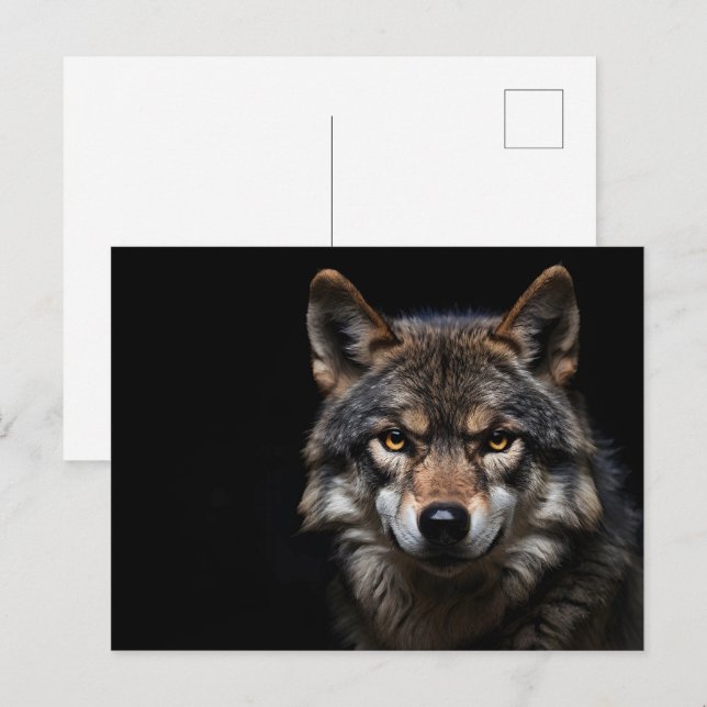 Carte Postale Portrait du loup (Devant / Derrière)