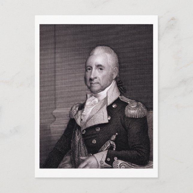 Carte Postale Portrait du major général John Brooks, gravé par (Devant)