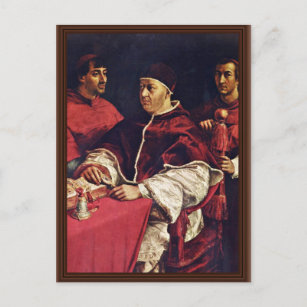 Carte Postale Portrait Du Pape Léon X Avec Ses Cousins Par Raffa