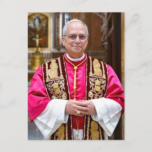 Carte Postale Portrait du Pape Léon XIV (Devant)