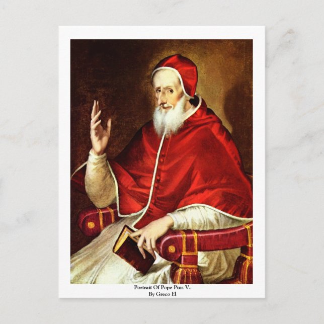 Carte Postale Portrait Du Pape Pie V. Par Greco El (Devant)