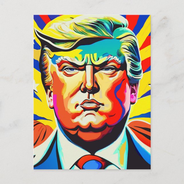 Carte Postale Portrait du président patriotique héroïque Donald  (Devant)