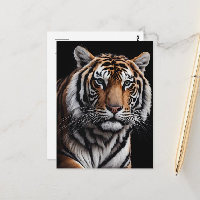 Carte Postale Portrait du tigre (Devant/Arrière en situation)