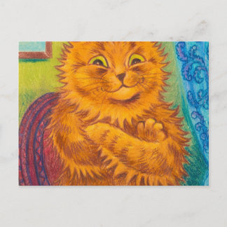 Carte Postale Portrait d'un chat Orange littéraire de Louis Wain