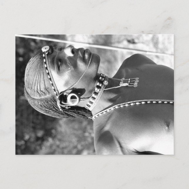 Carte Postale Portrait d'un guerrier maasaï (Devant)