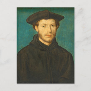 Carte Postale Portrait d'un homme, c. 1536-40 (huile sur noix)