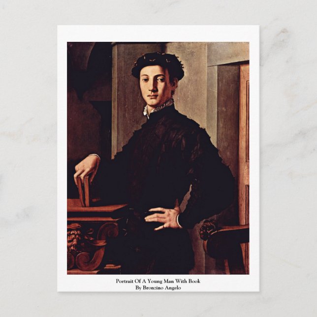Carte Postale Portrait D'Un Jeune Homme Avec Un Livre (Devant)