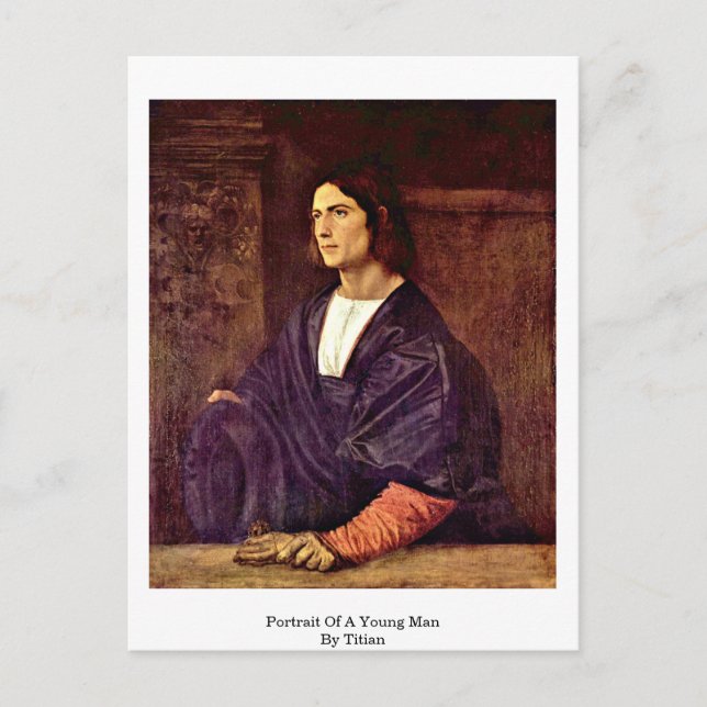 Carte Postale Portrait D'Un Jeune Homme Par Titien (Devant)