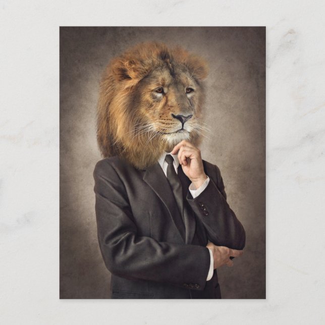 Carte Postale Portrait d'un lion (Devant)