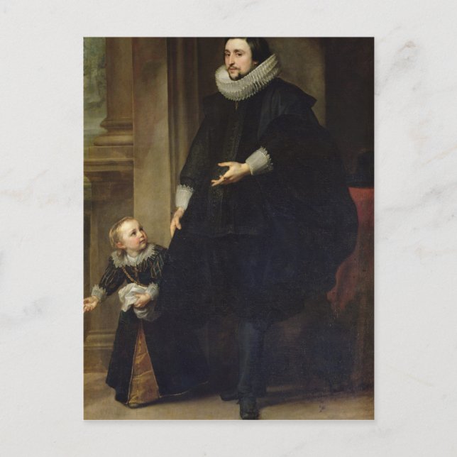 Carte Postale Portrait d'un noble et de son enfant (Devant)