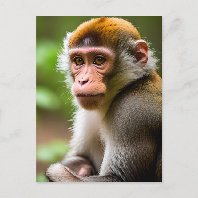 Carte Postale Portrait d'un singe (Devant)