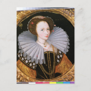 Carte Postale Portrait d'une dame avec une grande ruche