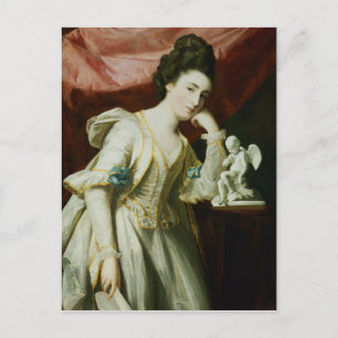 Carte Postale Portrait d'une dame avec une Statuette de Cupid