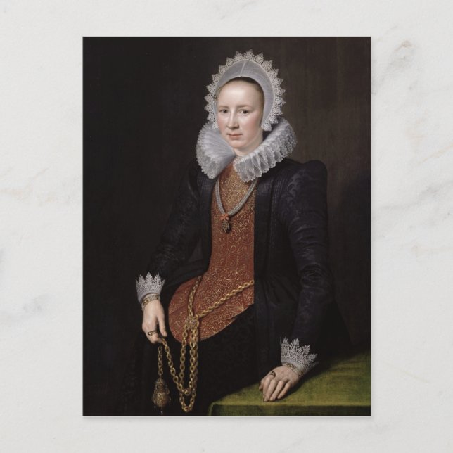 Carte Postale Portrait d'une dame de 29 ans, 1615 (Devant)