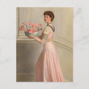 Carte Postale Portrait d'une dame en rose
