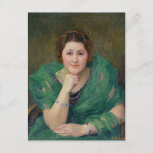 Carte Postale Portrait d'une femme russe à l'écharpe verte