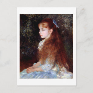 Carte Postale Portrait d'une fille au ruban bleu, Renoir