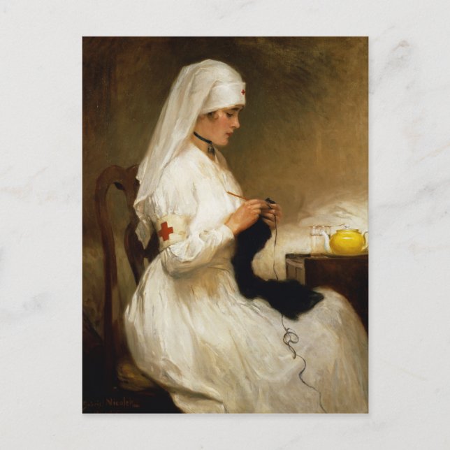 Carte Postale Portrait d'une infirmière de la Croix-Rouge (Devant)