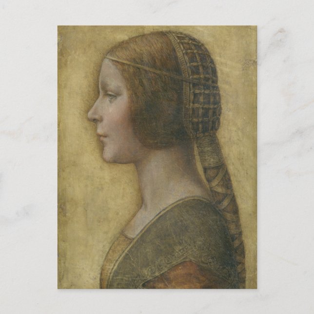 Carte Postale Portrait d'une jeune fiancée par Léonard de Vinci (Devant)