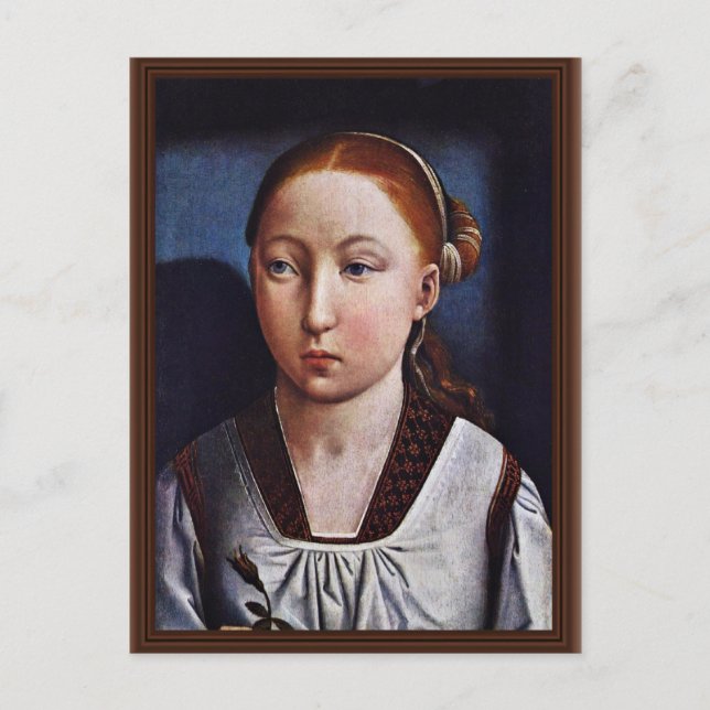 Carte Postale Portrait D'Une Jeune Fille (Joanna Le Mad ?) Par F (Devant)