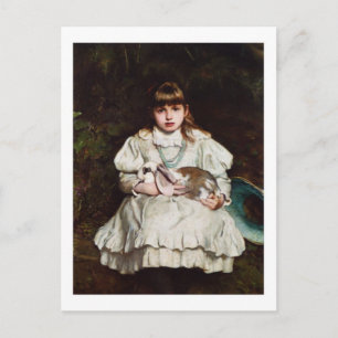 Carte Postale Portrait d'une jeune fille tenant un lapin d'anima