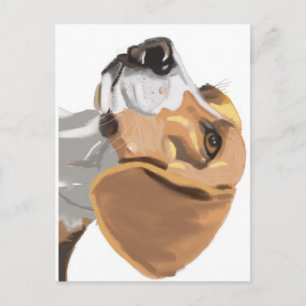 Carte Postale Portrait d'une tête de Beagle