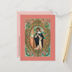 Carte Postale Portrait encadré de Saint Rose de Lima (K 48)
