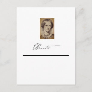 Carte Postale Portrait et signature de Charlotte Brontë