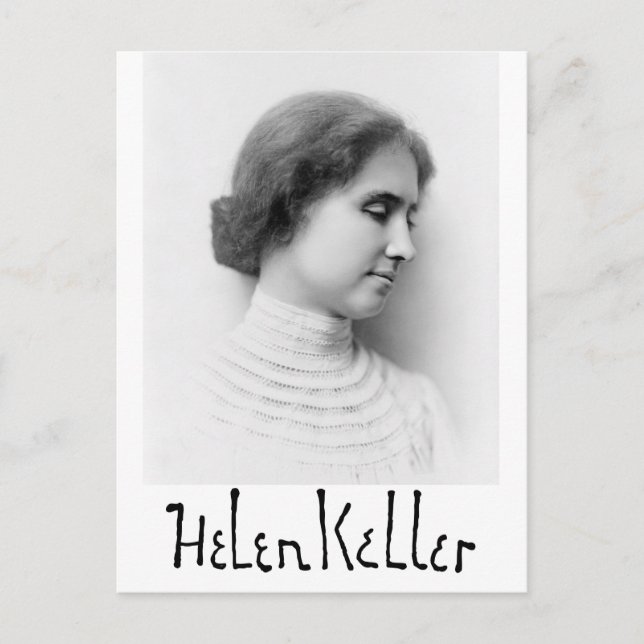 Carte Postale Portrait et signature de Hellen Keller (Devant)