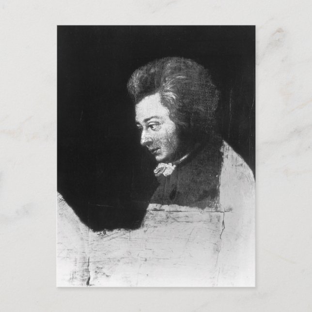 Carte Postale Portrait inachevé de Wolfgang Amadeus Mozart (Devant)