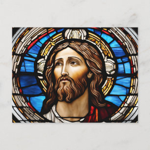 Carte Postale Portrait Jésus Christ en verre tendu