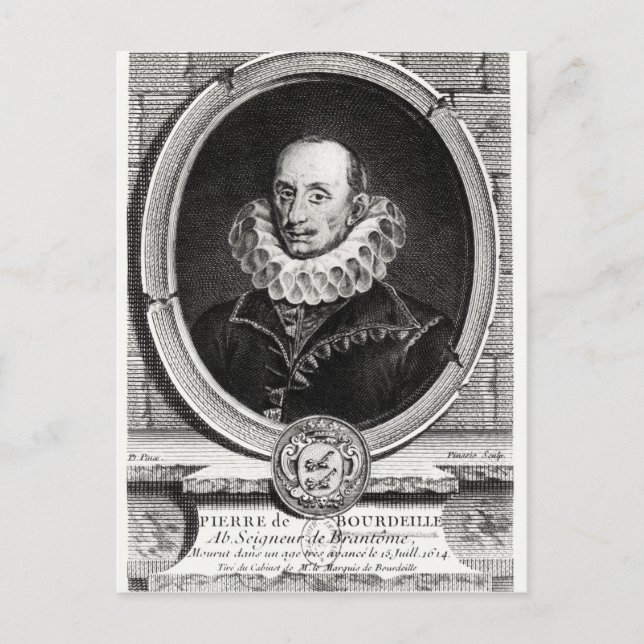 Carte Postale Portrait médaillon de Pierre de Bourdeille (Devant)