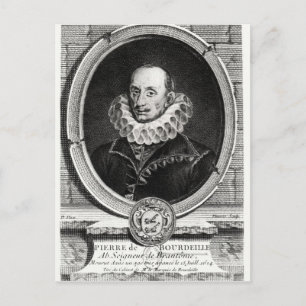 Carte Postale Portrait médaillon de Pierre de Bourdeille