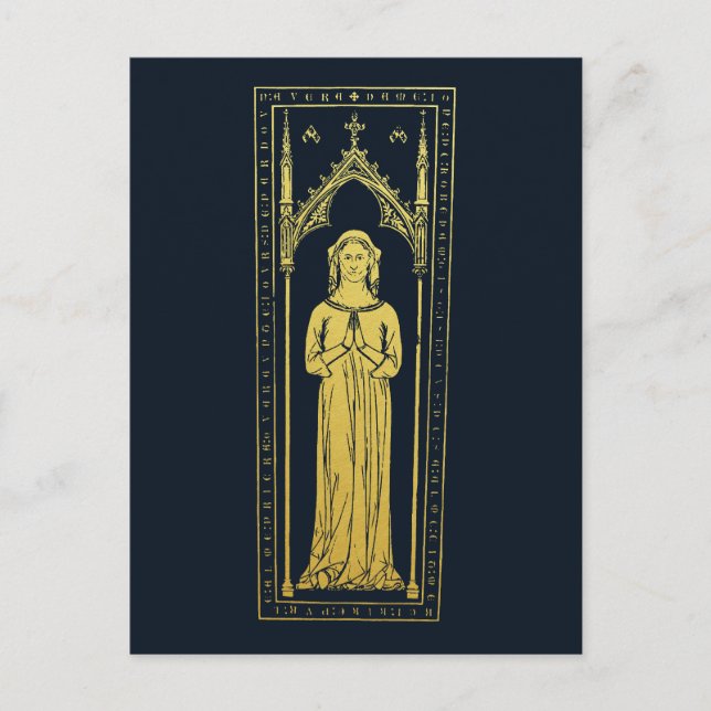 Carte Postale Portrait médiéval anglais 1300 Lady Joan Cobham (Devant)