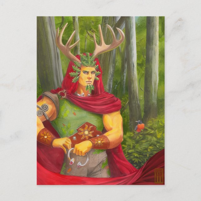 Carte Postale Portrait miniature de l'Oak King (Devant)