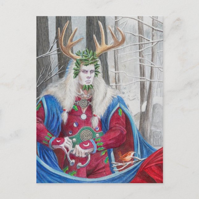 Carte Postale Portrait miniature du Roi de Houx (Devant)