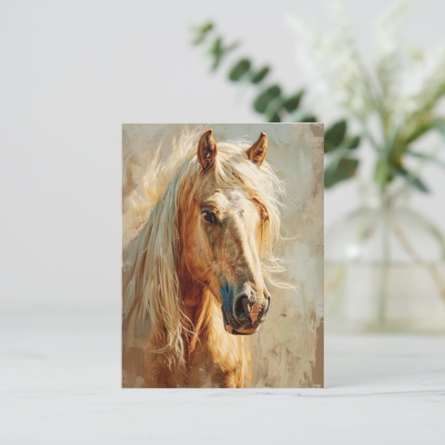 Carte Postale Portrait Palomino Horse (Debout devant)